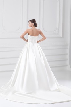 Satin Sleeveless Strapless Ball Gown New Arrival Wedding Dresses 2031302