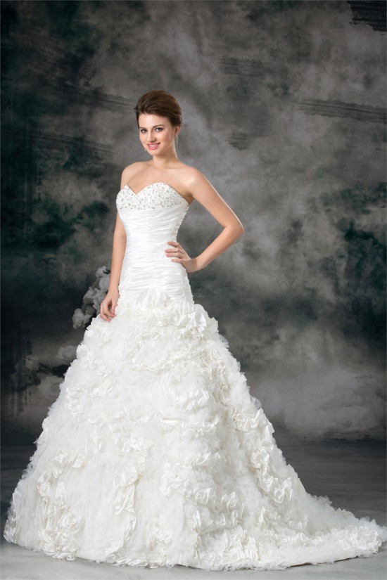 Satin Taffeta Sleeveless Sweetheart A-Line Embellished Wedding Dresses 2031305 Satin Taffeta Sleeveless Sweetheart A-Line Embellished Wedding Dresses 2031305