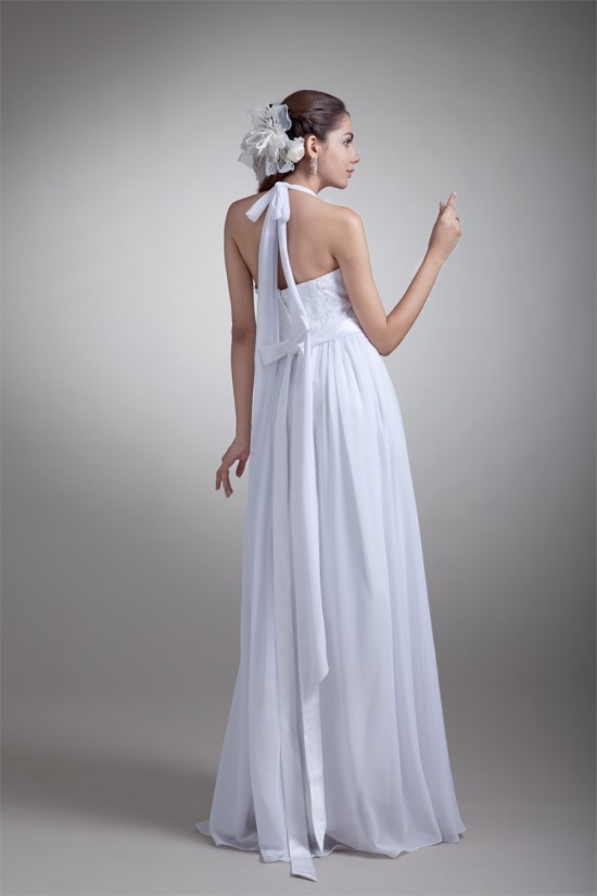 Sheath/Column Halter Sleeveless Chiffon Lace Wedding Dresses Maternity Bridal Gowns 2031308 Sheath/Column Halter Sleeveless Chiffon Lace Wedding Dresses Maternity Bridal Gowns 2031308