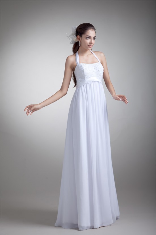 Sheath/Column Halter Sleeveless Chiffon Lace Wedding Dresses Maternity Bridal Gowns 2031308 Sheath/Column Halter Sleeveless Chiffon Lace Wedding Dresses Maternity Bridal Gowns 2031308
