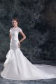 Short Sleeve Mermaid/Trumpet Bateau Satin Lace Beautiful Wedding Dresses 2031312 Short Sleeve Mermaid/Trumpet Bateau Satin Lace Beautiful Wedding Dresses 2031312
