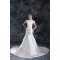 Short Sleeve Mermaid/Trumpet Bateau Satin Lace Beautiful Wedding Dresses 2031312