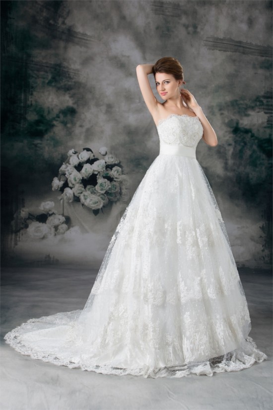 Sleeveless Ball Gown Satin Fine Netting Beaded Lace Wedding Dresses 2031316 Sleeveless Ball Gown Satin Fine Netting Beaded Lace Wedding Dresses 2031316