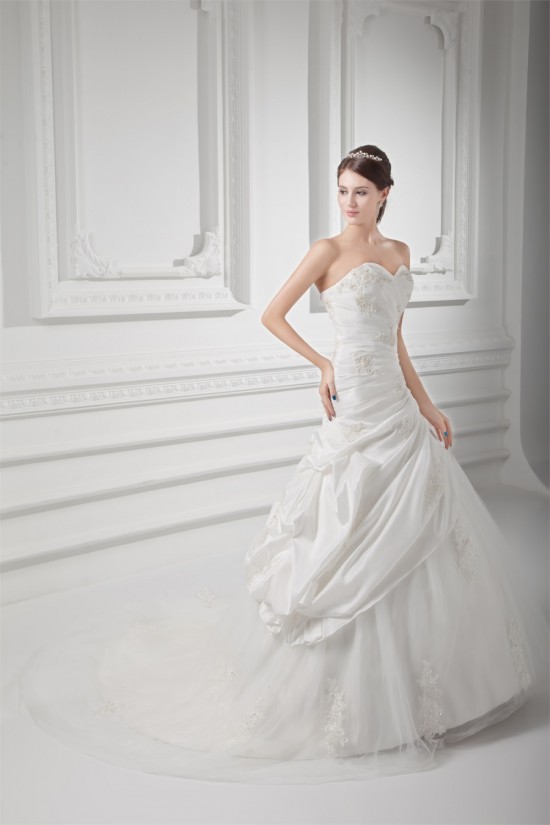 Sleeveless Ball Gown Taffeta Tulle Sweetheart Embellished Wedding Dresses 2031318 Sleeveless Ball Gown Taffeta Tulle Sweetheart Embellished Wedding Dresses 2031318