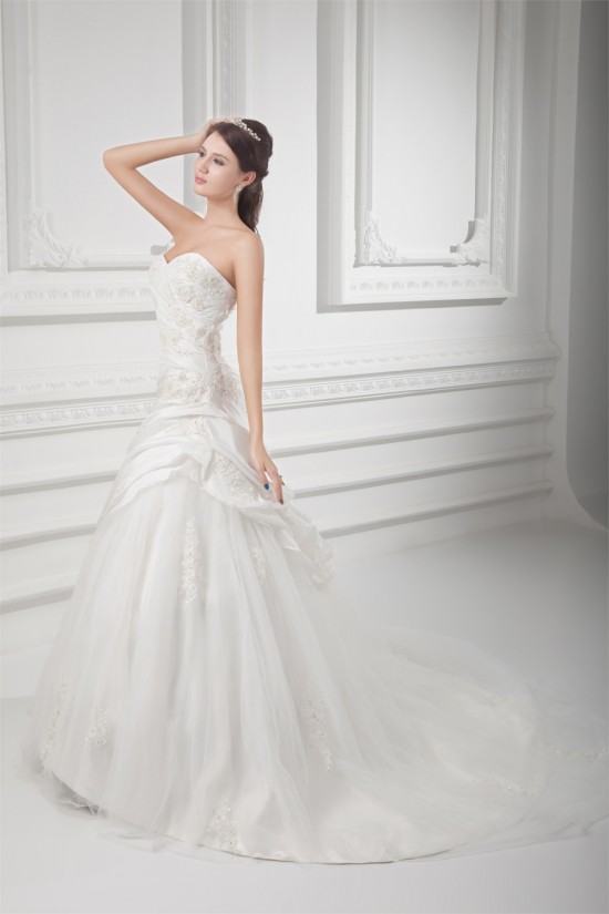 Sleeveless Ball Gown Taffeta Tulle Sweetheart Embellished Wedding Dresses 2031318 Sleeveless Ball Gown Taffeta Tulle Sweetheart Embellished Wedding Dresses 2031318