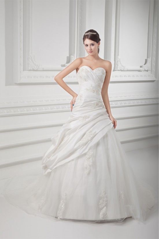 Sleeveless Ball Gown Taffeta Tulle Sweetheart Embellished Wedding Dresses 2031318 Sleeveless Ball Gown Taffeta Tulle Sweetheart Embellished Wedding Dresses 2031318