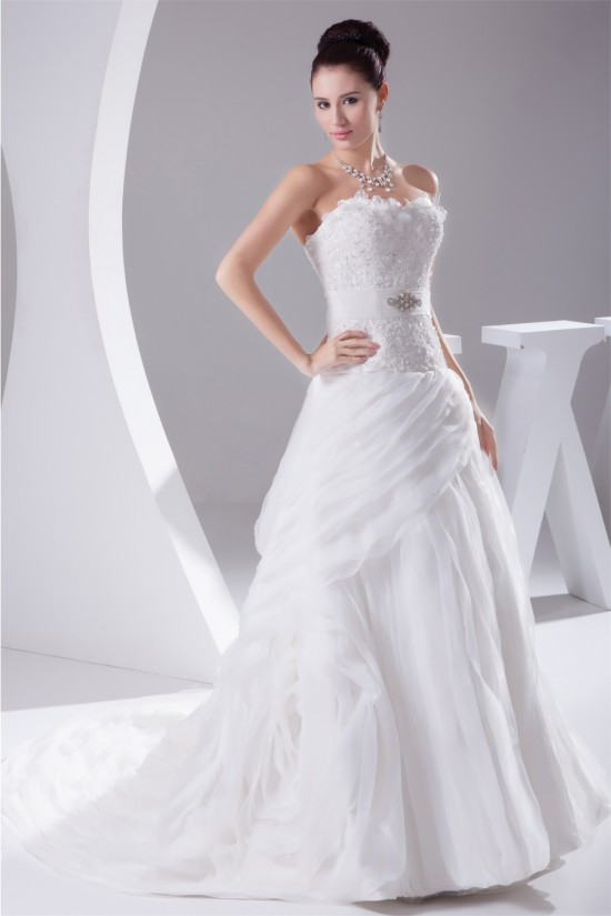 Fantastic A-Line Satin Organza Lace Sweetheart Wedding Dresses 2030132 Fantastic A-Line Satin Organza Lace Sweetheart Wedding Dresses 2030132