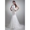 Sleeveless Bateau Satin Lace Mermaid/Trumpet Sweet Wedding Dresses 2031320