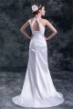 Sleeveless Chiffon Elastic Woven Satin Halter Beaded Wedding Dresses 2031321