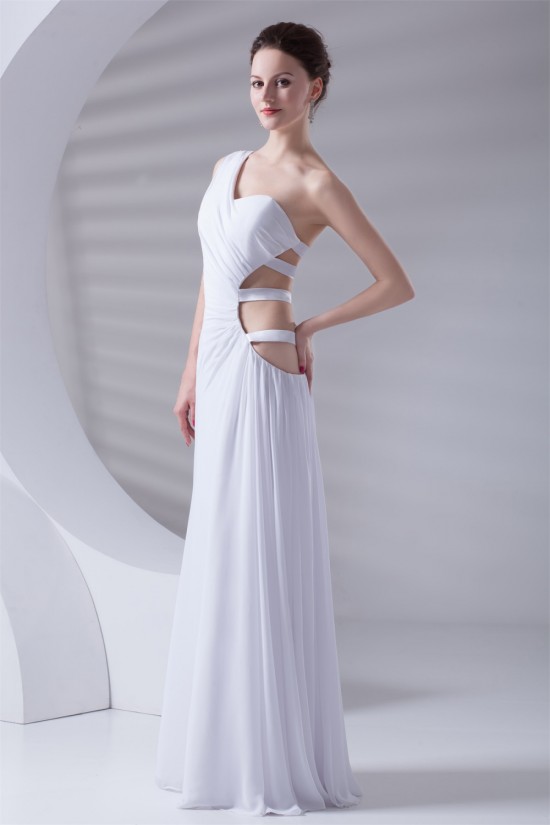 Sheath/Column One-Shoulder Floor-Length Chiffon Wedding Dresses 2031322 Sheath/Column One-Shoulder Floor-Length Chiffon Wedding Dresses 2031322