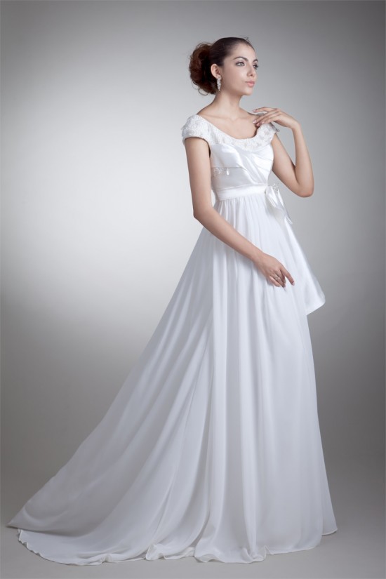 Sleeveless Chiffon Taffeta Lace A-Line Off-the-Shoulder Wedding Dresses 2031323 Sleeveless Chiffon Taffeta Lace A-Line Off-the-Shoulder Wedding Dresses 2031323