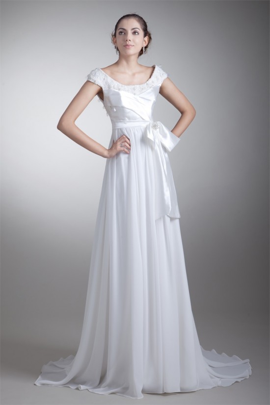 Sleeveless Chiffon Taffeta Lace A-Line Off-the-Shoulder Wedding Dresses 2031323 Sleeveless Chiffon Taffeta Lace A-Line Off-the-Shoulder Wedding Dresses 2031323
