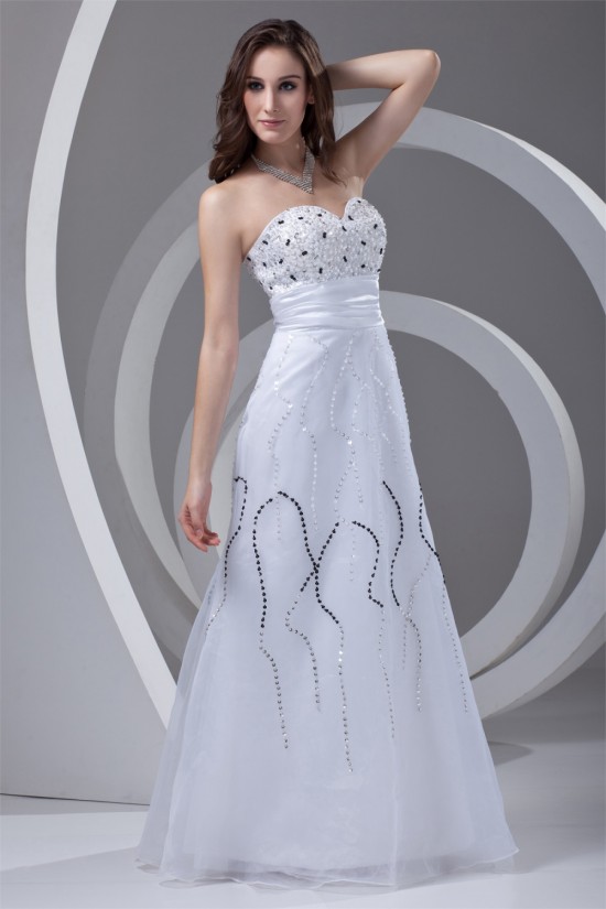 Sleeveless Floor-Length Satin Organza Sheath/Column Beaded Wedding Dresses 2031324 Sleeveless Floor-Length Satin Organza Sheath/Column Beaded Wedding Dresses 2031324