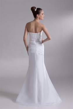 Sleeveless Mermaid/Trumpet Taffeta Strapless Beaded Wedding Dresses 2031326