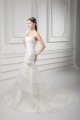 Sleeveless One-Shoulder A-Line Satin Organza Embellished Wedding Dresses 2031327