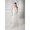 Sleeveless One-Shoulder A-Line Satin Organza Embellished Wedding Dresses 2031327