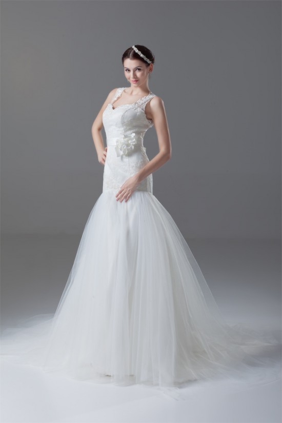 Sleeveless Satin Lace Fine Netting Sweet Wedding Dresses 2031329 Sleeveless Satin Lace Fine Netting Sweet Wedding Dresses 2031329