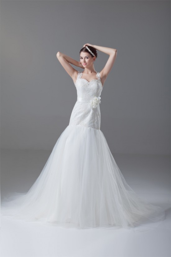 Sleeveless Satin Lace Fine Netting Sweet Wedding Dresses 2031329 Sleeveless Satin Lace Fine Netting Sweet Wedding Dresses 2031329