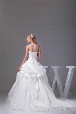 Ball Gown Sleeveless Satin Taffeta Strapless Wedding Dresses 2030133