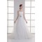 Sleeveless Satin Fine Netting A-Line Strapless Beaded Wedding Dresses 2031330