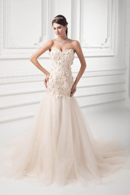 A-Line Satin Fine Netting Sweetheart Lace Wedding Dresses 2031331 A-Line Satin Fine Netting Sweetheart Lace Wedding Dresses 2031331