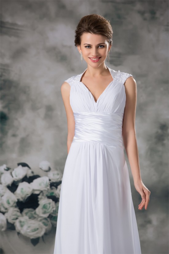 Sleeveless Sheath/Column Cowl Chiffon Elastic Woven Satin Wedding Dresses 2031337 Sleeveless Sheath/Column Cowl Chiffon Elastic Woven Satin Wedding Dresses 2031337