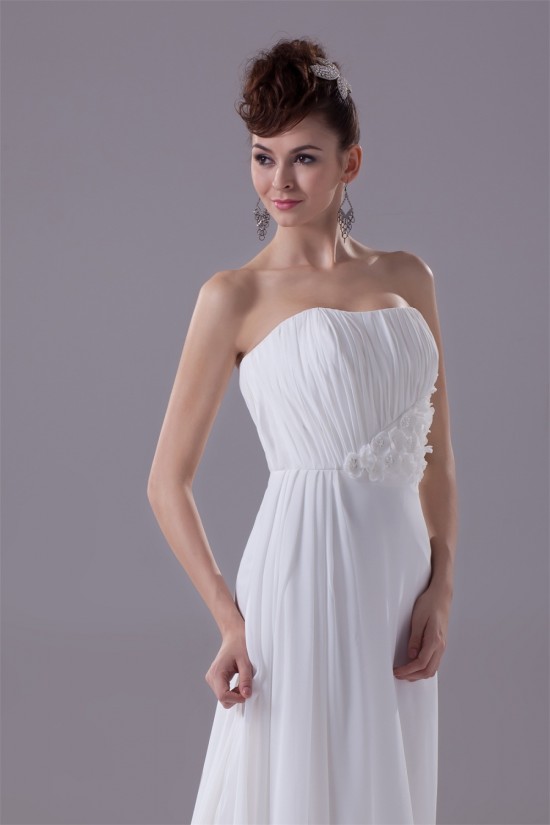A-Line Strapless Chiffon Sweep Train Beaded Wedding Dresses 2030134 A-Line Strapless Chiffon Sweep Train Beaded Wedding Dresses 2030134