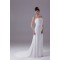 A-Line Strapless Chiffon Sweep Train Beaded Wedding Dresses 2030134