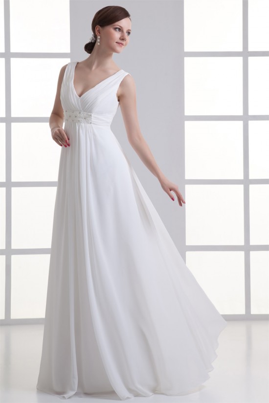Sheath/Column V-Neck Chiffon Beaded Wedding Dresses Maternity Wedding Dresses 2031342 Sheath/Column V-Neck Chiffon Beaded Wedding Dresses Maternity Wedding Dresses 2031342