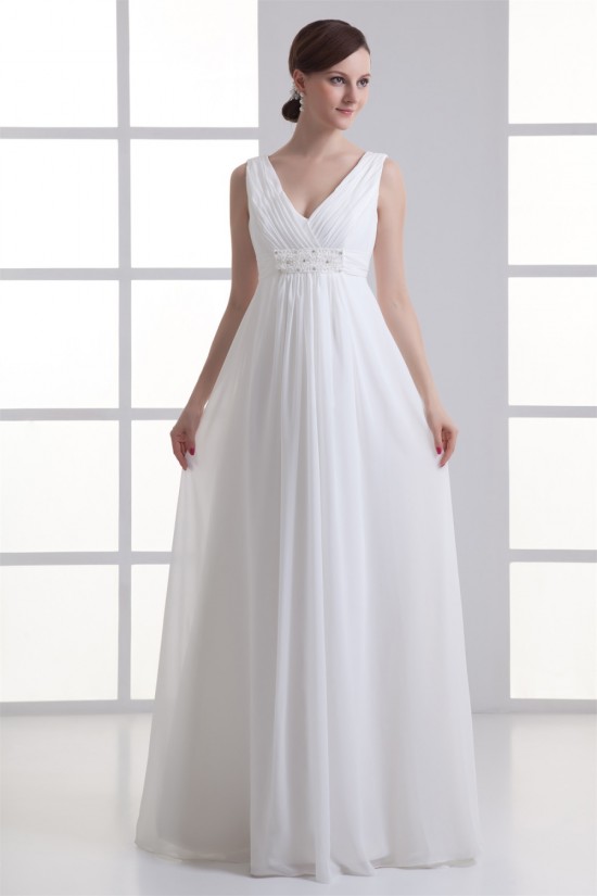 Sheath/Column V-Neck Chiffon Beaded Wedding Dresses Maternity Wedding Dresses 2031342 Sheath/Column V-Neck Chiffon Beaded Wedding Dresses Maternity Wedding Dresses 2031342