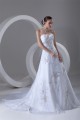 Sleeveless Soft Sweetheart A-Line Satin Organza Beaded Wedding Dresses 2031343