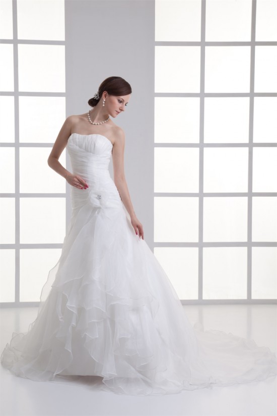 Sleeveless Soft Sweetheart Ball Gown Satin Organza Wedding Dresses 2031345 Sleeveless Soft Sweetheart Ball Gown Satin Organza Wedding Dresses 2031345