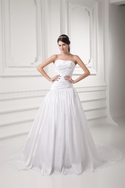 A-Line Soft Sweetheart Taffeta A-Line Wedding Dresses 2031347
