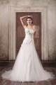 Sleeveless Strapless A-Line Satin Lace Fine Netting Embellished Wedding Dresses 2031348 Sleeveless Strapless A-Line Satin Lace Fine Netting Embellished Wedding Dresses 2031348