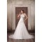 Sleeveless Strapless A-Line Satin Lace Fine Netting Embellished Wedding Dresses 2031348