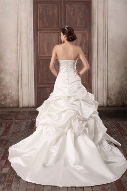 Sleeveless Strapless Satin Ball Gown Embellished Wedding Dresses 2031350
