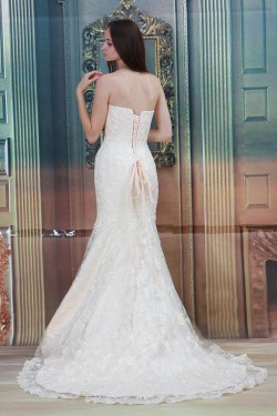 Strapless Satin Lace Mermaid/Trumpet New Arrival Wedding Dresses 2031352