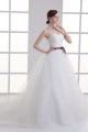 Sleeveless Sweetheart Princess Satin Fine Netting Wedding Dresses 2031356