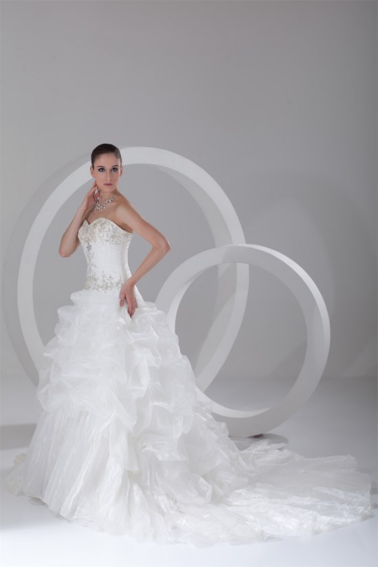 Sleeveless Sweetheart Satin Organza Princess Wedding Dresses 2031357 Sleeveless Sweetheart Satin Organza Princess Wedding Dresses 2031357