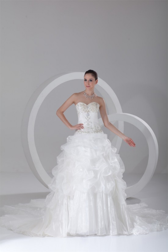 Sleeveless Sweetheart Satin Organza Princess Wedding Dresses 2031357 Sleeveless Sweetheart Satin Organza Princess Wedding Dresses 2031357