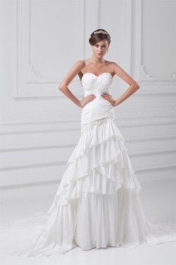 Sleeveless Taffeta Sweetheart Mermaid/Trumpet Embellished Wedding Dresses 2031358