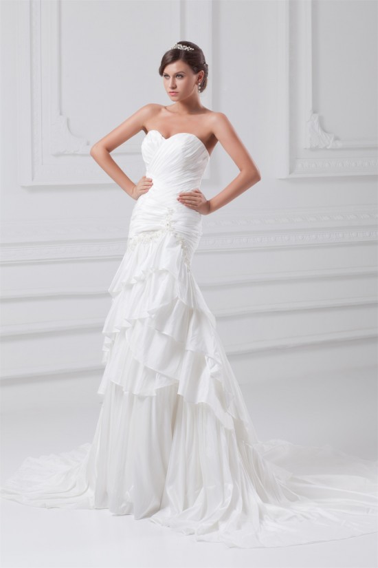Sleeveless Taffeta Sweetheart Mermaid/Trumpet Embellished Wedding Dresses 2031358 Sleeveless Taffeta Sweetheart Mermaid/Trumpet Embellished Wedding Dresses 2031358