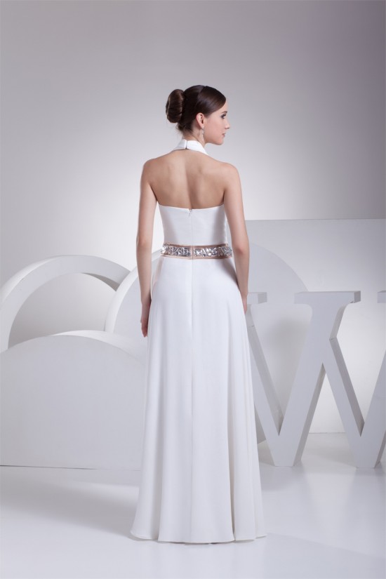 A-Line Halter Beaded Chiffon Sleeveless Wedding Dresses 2030136 A-Line Halter Beaded Chiffon Sleeveless Wedding Dresses 2030136