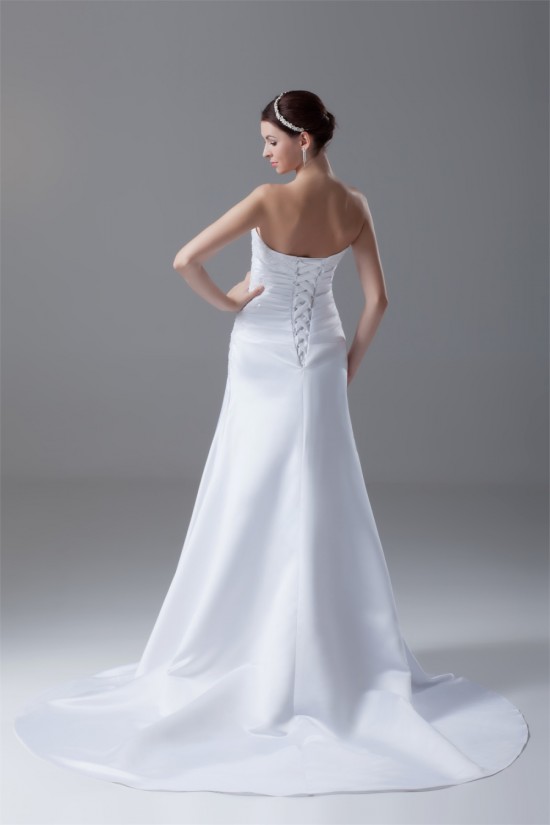 Soft Sweetheart Fit and flare Satin Sleeveless Wedding Dresses 2031360 Soft Sweetheart Fit and flare Satin Sleeveless Wedding Dresses 2031360