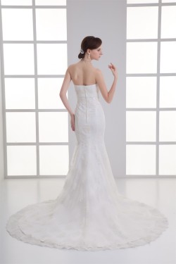Soft Sweetheart Satin Lace Mermaid/Trumpet Beautiful Wedding Dresses 2031361