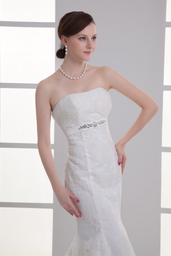 Soft Sweetheart Satin Lace Mermaid/Trumpet Beautiful Wedding Dresses 2031361