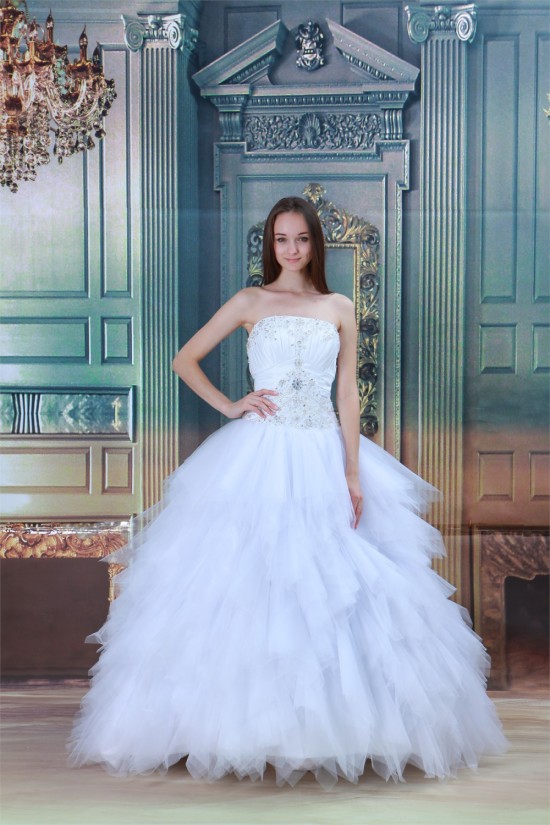 Strapless Ball Gown Sleeveless Satin Beaded Wedding Dresses 2031364 Strapless Ball Gown Sleeveless Satin Beaded Wedding Dresses 2031364