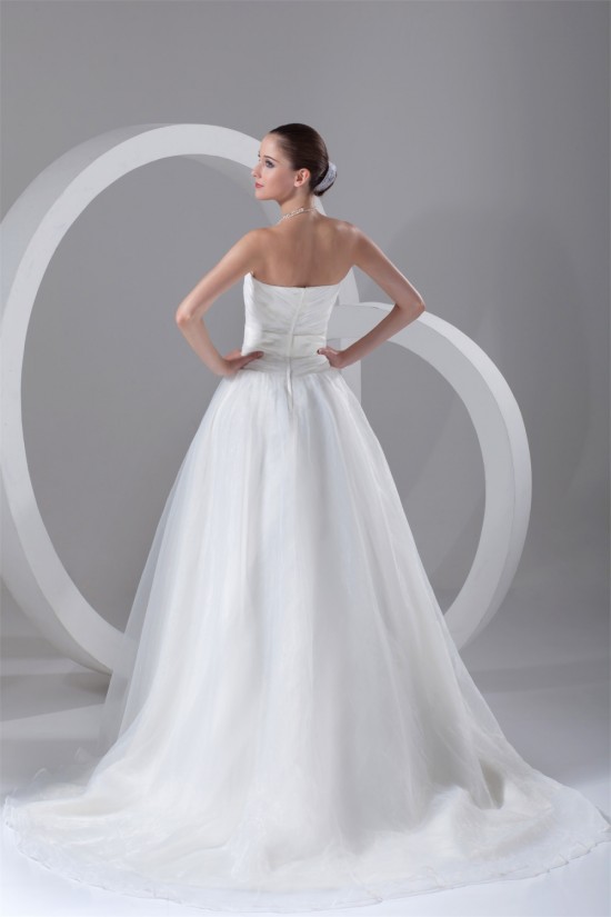 Strapless Ball Gown Sleeveless Satin Organza Wedding Dresses 2031365 Strapless Ball Gown Sleeveless Satin Organza Wedding Dresses 2031365