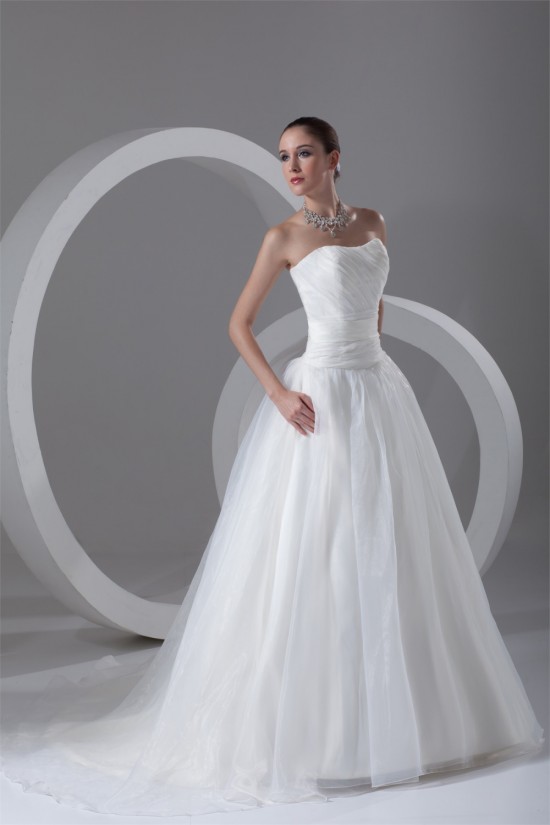 Strapless Ball Gown Sleeveless Satin Organza Wedding Dresses 2031365 Strapless Ball Gown Sleeveless Satin Organza Wedding Dresses 2031365