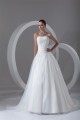 Strapless Ball Gown Sleeveless Satin Organza Wedding Dresses 2031365